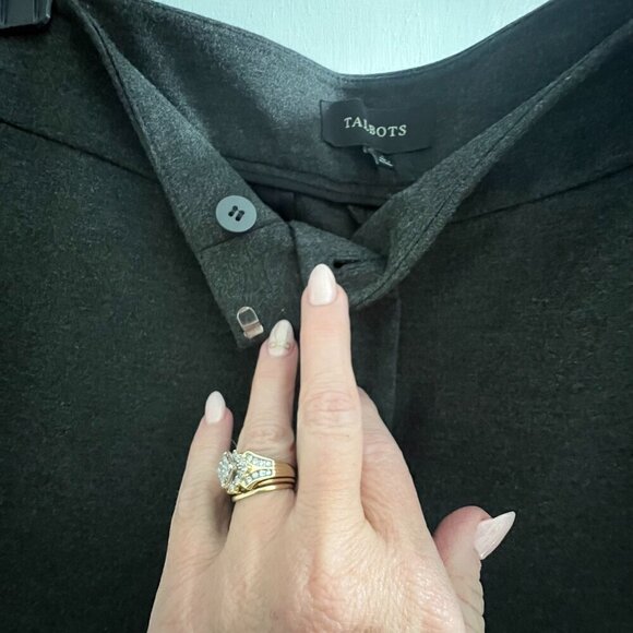 Talbots Charcoal Gray Straight Leg Bootcut Mid-rise Dress Pants Slacks Size 8 - Picture 4 of 6